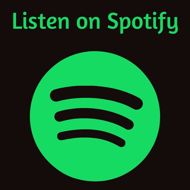 Button linking to Spotify profile. 

The words "Listen on Spotify" in green on a black background showing the Spotify logo, a green circle with three curved black lines.