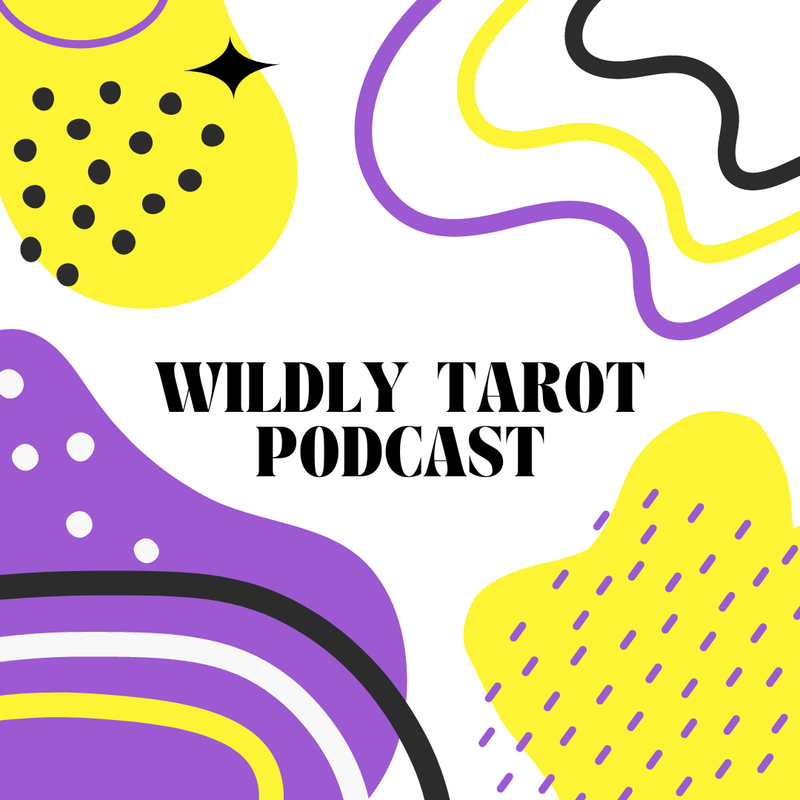 Button linking to the Wildly Tarot Podcast interview.

Image: The Wildly Tarot Podcast logo, bearing the podcast's name centrally in black letters on a white, yellow and purple abstract background with lines, dots, stars and wiggles